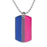 Bisexual Pride Dog Tag Necklace Necklaces PRIDE MODE